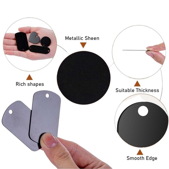 1 Black Stainless Steel Photo Pet Tag - Picture 2 of 3